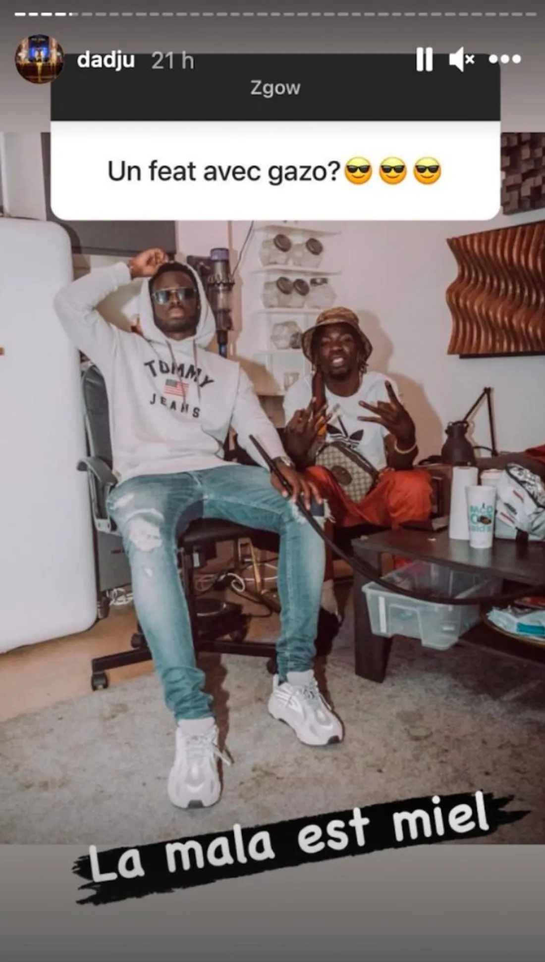 Capture d'écran IG Dadju